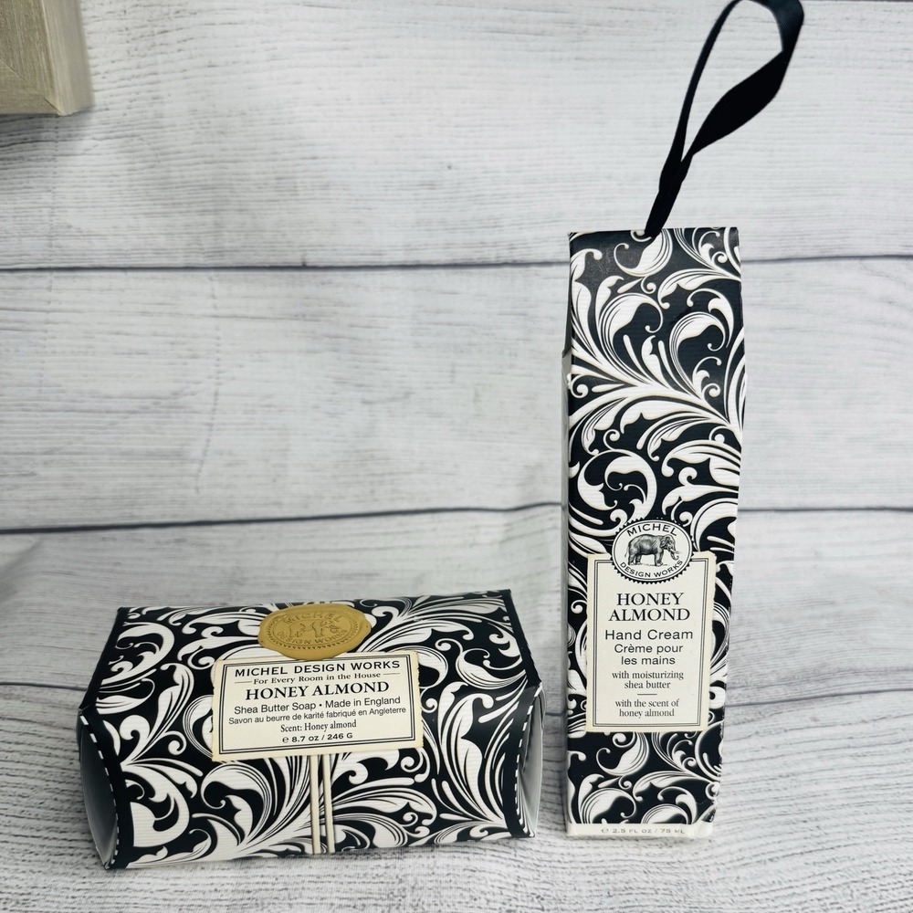 Michel Design Works Honey Almond Shea Butter Bar Soap And hand‎ Cream New